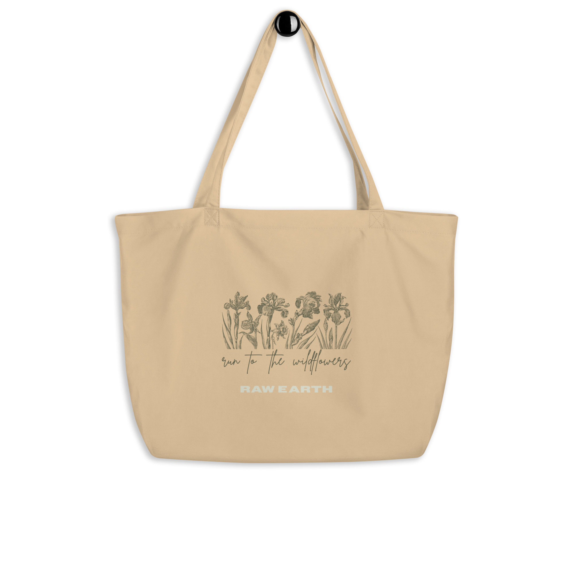 Run to the Wild Flowers Large organic tote bag