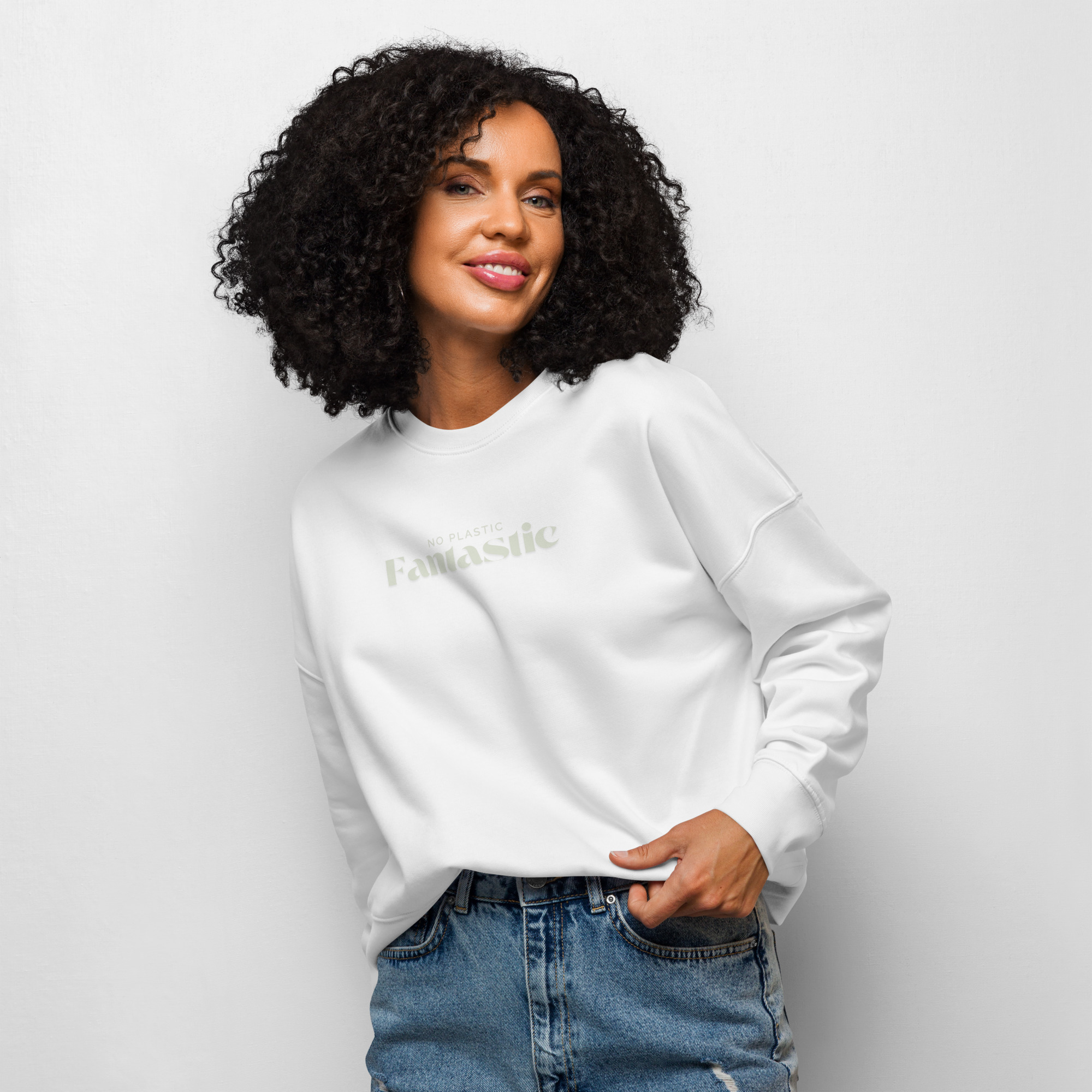 No Plastic Fantastic Women’s organic crew neck sweatshirt