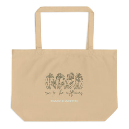 Run to the Wild flowers- Large organic tote bag
